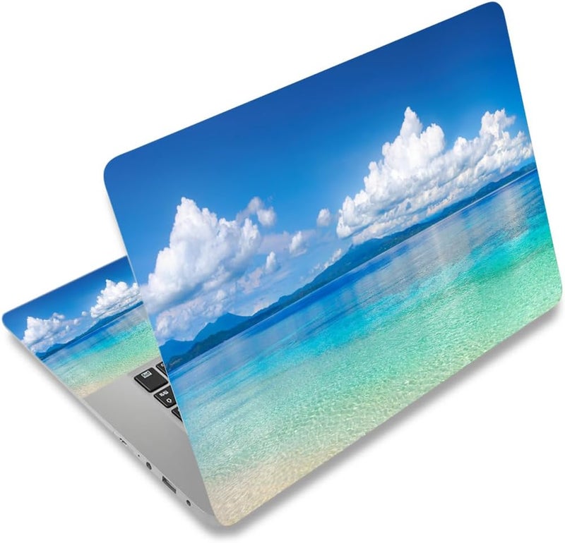 12.1 13 13.3 14 15.4 15.6 Inches Laptop Skin Sticker Decal Universal Vinyl Netbook Sticker Reusable Notebook PC Art Decal Protector Cover, Waterproof & Scratch-Resistant (Clouds, Sea)